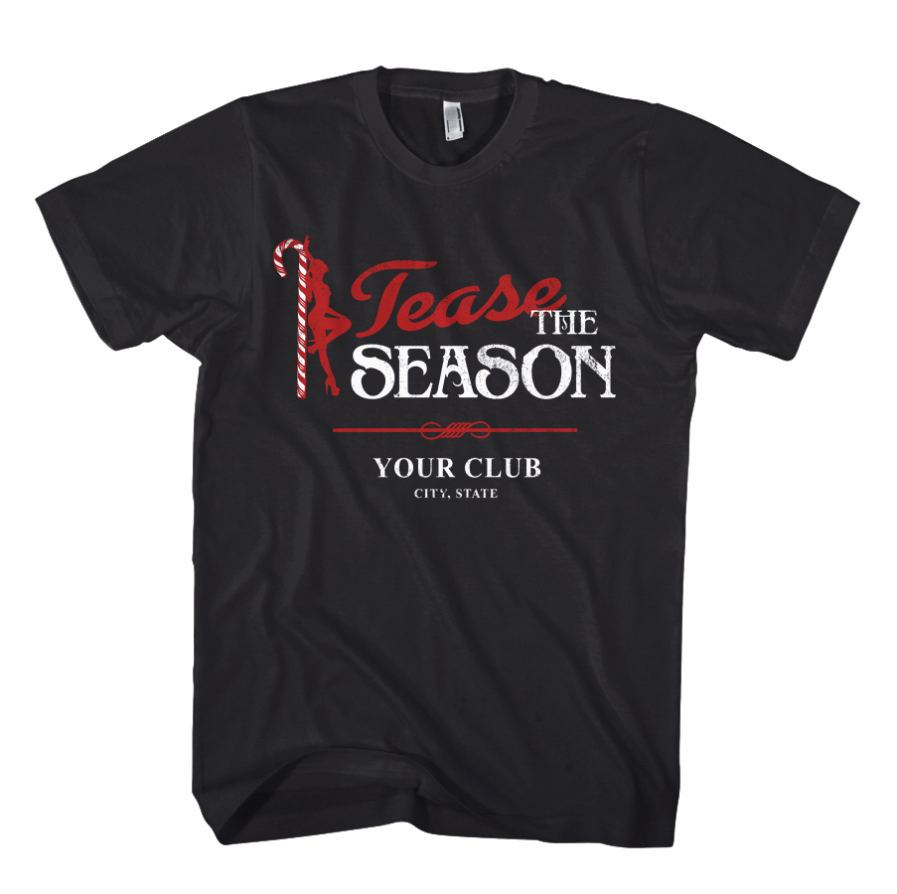 Tis The season Design on T-shirt in Black