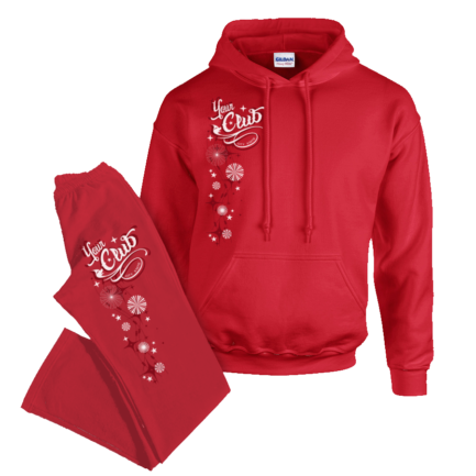 holiday Themed Pullover and pants set in red