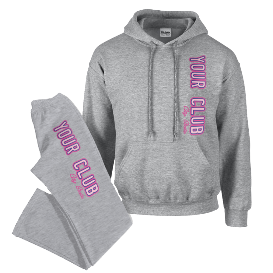 Simply Pink Design Womens Pullover and pants Set in heather Grey