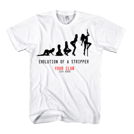 Stripper Evolution T-shirt Design in White