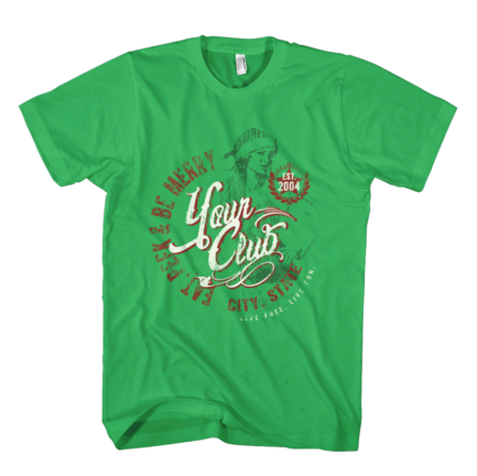 Eat, Peek & Be Merry Xmas T-shirt Green