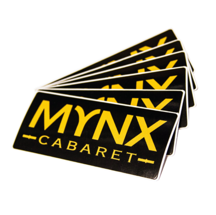 Long Rectangular Stickers with minx cabaret logo
