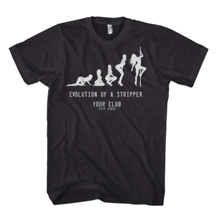 Stripper Evolution T-shirt Design in black