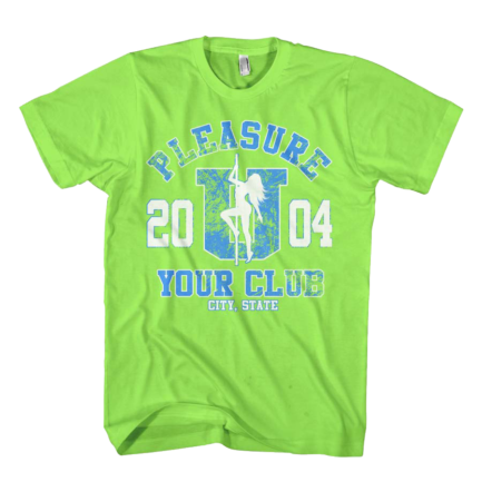 Pleasure U Mens Custom Design T-shirt in Lime