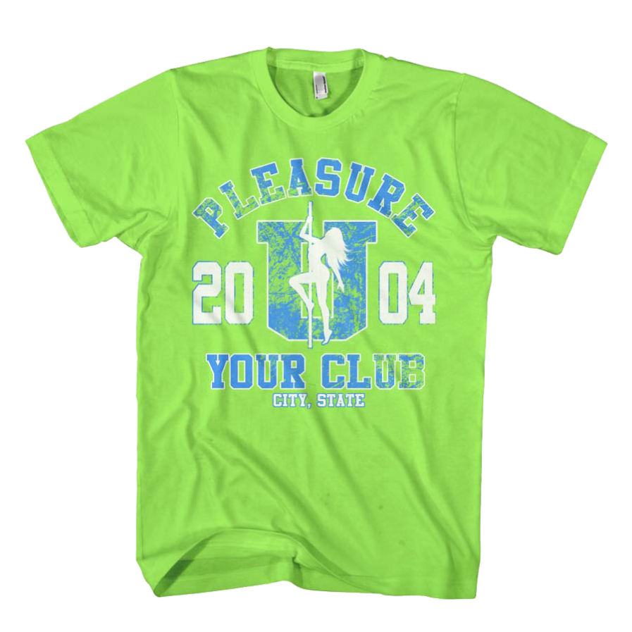 Pleasure U Mens Custom Design T-shirt in Lime