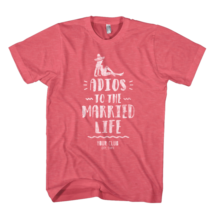 Adios Married Life Design Tee in Heather Red