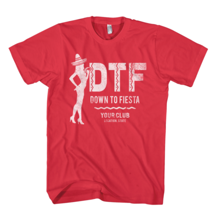 DTF Down To Fiesta Mens Tee in red color