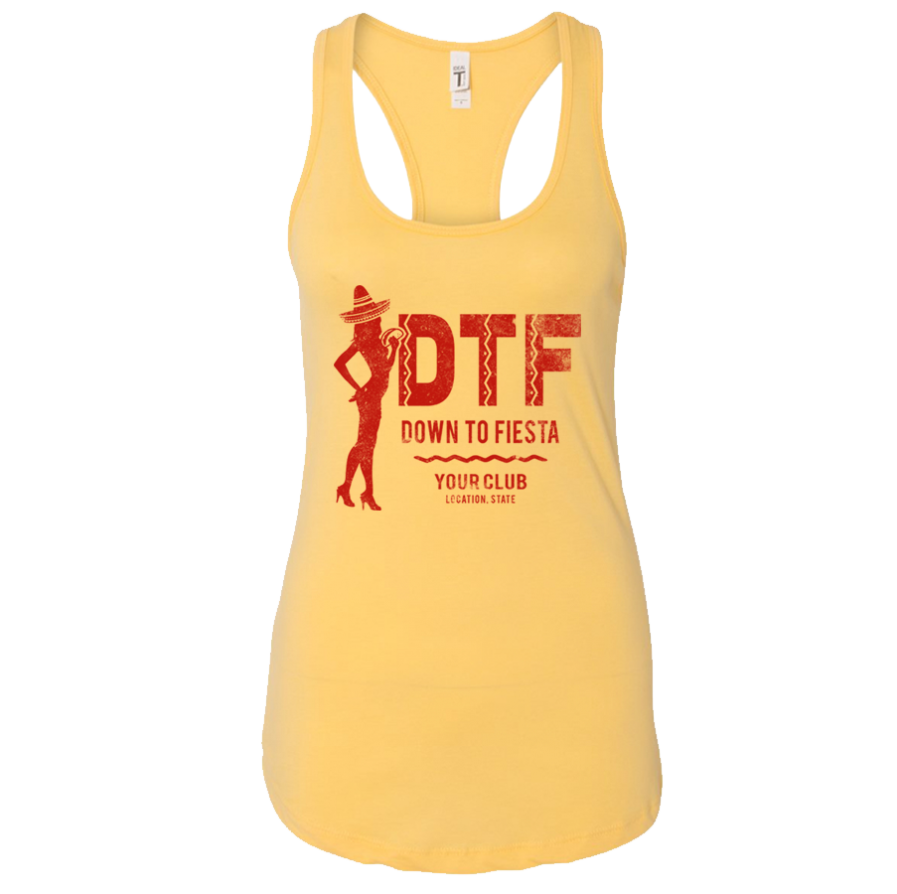 DTF Down To Fiesta Womens Tank in banana color