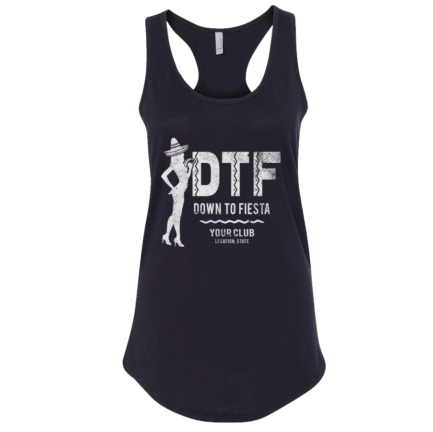 Womens Tank Top With DTF Customizable Design in Black