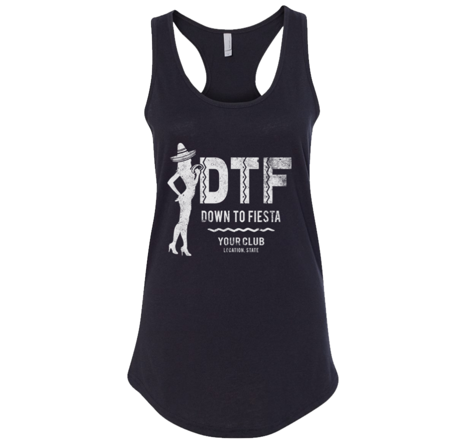 Womens Tank Top With DTF Customizable Design in Black