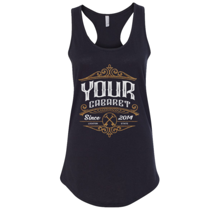 Black Womens Tank Top With Ornamental Your Club Design