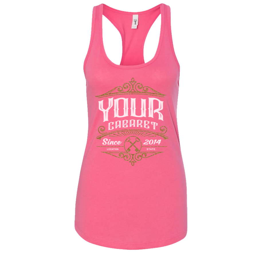 Pink Womens Tank Top With Ornamental Your Club Design