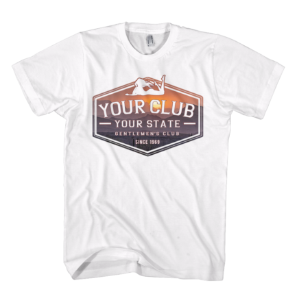 White T-shirt Mountain Hex Scenery Club Design